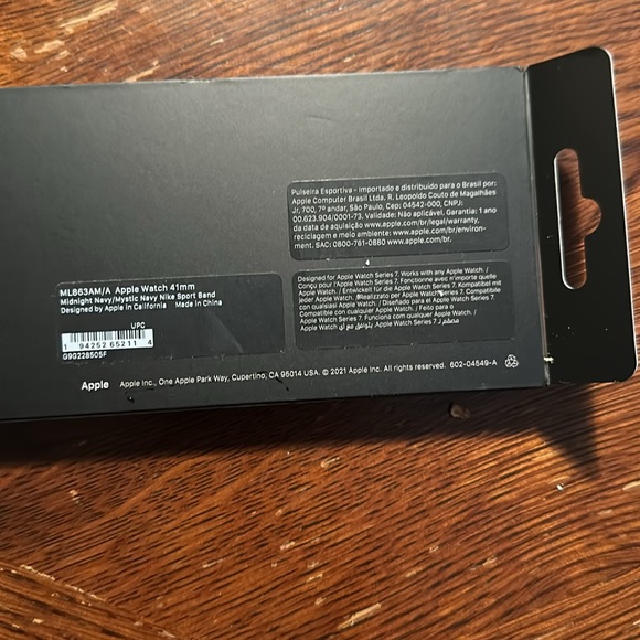 NWT! Apple Watch Nike sports band 41mm. Color is midnight navy/mystic navy. - Picture 3 of 3